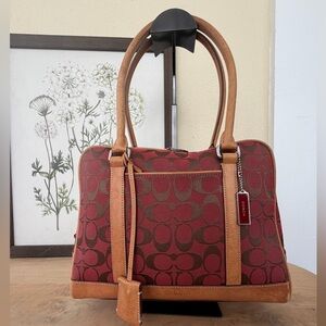 Coach Tan and Red Shoulder Bag